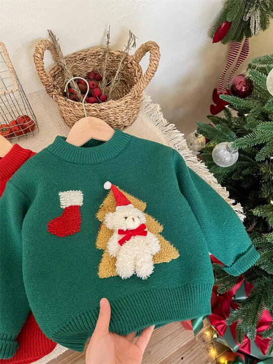 楽天市場】送料無料 子供服 秋 冬 キッズ 丸首 クリスマスツリー 