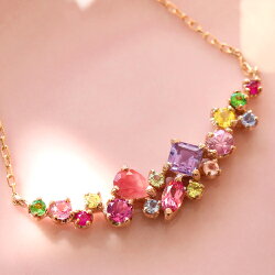 【送料無料】ロードクロサイトピンクサファイアルビー桜色K18ネックレスペンダント・コフレ18金18K