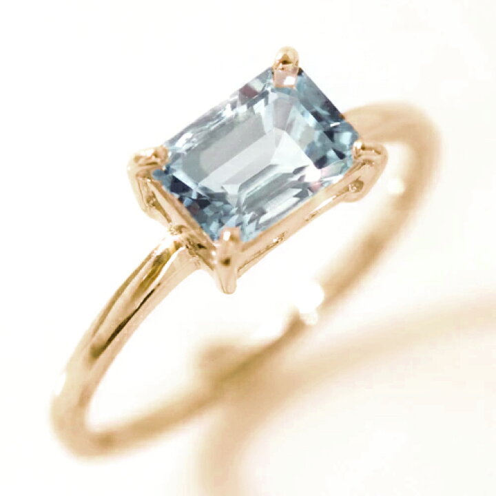 楽天市場】アクアマリン 10K K10 10金 ゴールドリング レディース 指輪  