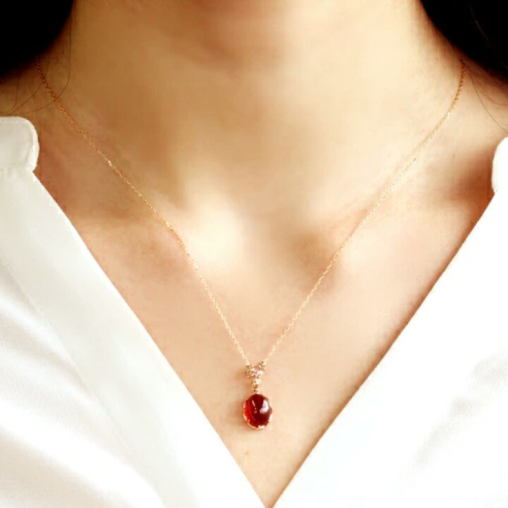 楽天市場】【3日以内出荷】ネックレストップ 18K ヘソナイト オレンジ 