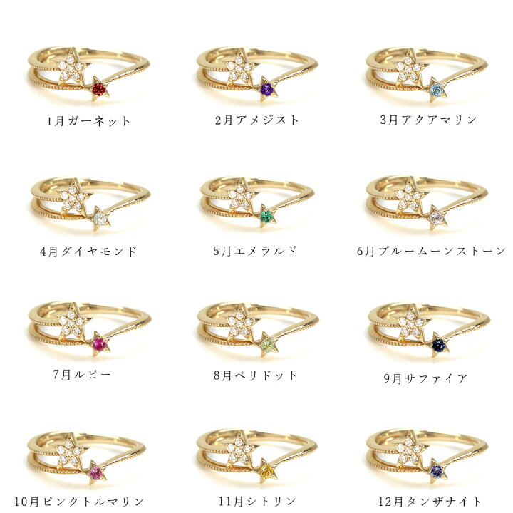 楽天市場】【3号〜7号】 ダイヤモンド 12誕生石 K10 ゴールド ピンキー 