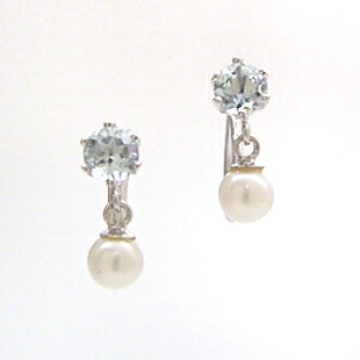 Kinmokusei Rakuten Global Market Aquamarine White Pearl Earrings Aquamarine White Pearl Earrings Women S And Siwon Freshwater June Birth Stone Design Like Ceremonial Entrance Ceremony