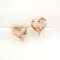 【あす楽対応】ピアス18K18金レディースダイヤモンドイエローゴールドピンクゴールドホワイトゴールド・ティアーレオープンハートモチーフ大人かわいいスタッドピアスK18誕生日プレゼントギフト【楽ギフ_包装】