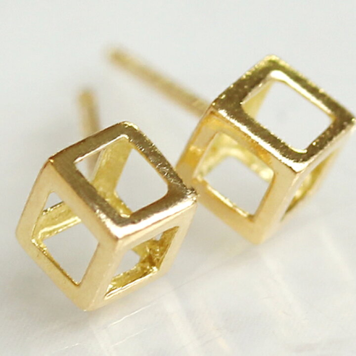 楽天市場】【3日以内出荷】 軸太0.8mm 長さ12mm 立方体モチーフ K18 