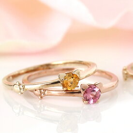 猫モチーフ カラーストーン K10カラーゴールド リング・ニャミューレ 10K 10金 ピンクゴールド イエローゴールド ホワイトゴールド ガーネット アメジスト アクアマリン ブルートパーズ ペリドット シトリン ピンクトルマリン 日本製