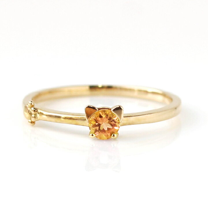 楽天市場】猫モチーフリング 18K 指輪 ピンキーリング対応0号〜10号 
