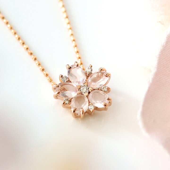 楽天市場】【3日以内出荷】桜モチーフ ローズクォーツ ダイヤモンド  