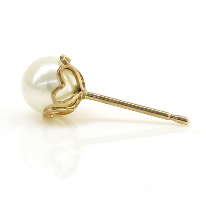 楽天市場】軸太0.8mm 長さ12mm 淡水パール ハートモチーフ 18K 