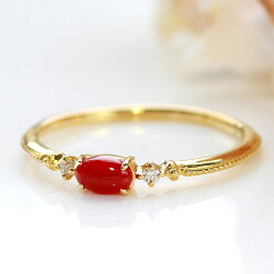 血赤珊瑚　ダイヤモンド　レッドコーラル　リング　指輪　赤の宝石　レッド