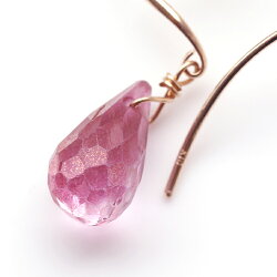 【あす楽対応】ピアス10Kレディースピンクトパーズゴールド10金K10ハート型フックピアス・ルシャンペーリュ可愛いピアスジュエリー揺れるピアスブランド宝石【数量限定】