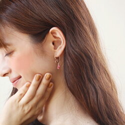 【あす楽対応】ピアス10Kレディースピンクトパーズゴールド10金K10ハート型フックピアス・ルシャンペーリュ可愛いピアスジュエリー揺れるピアスブランド宝石【数量限定】