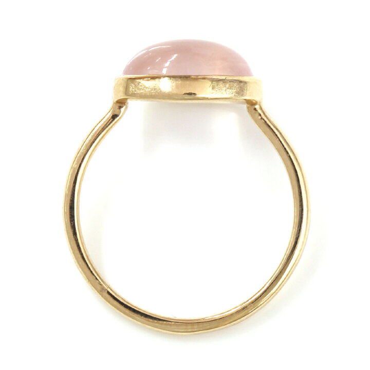 楽天市場】ローズクォーツ カボションカット 大粒リング「ハウ」10K  