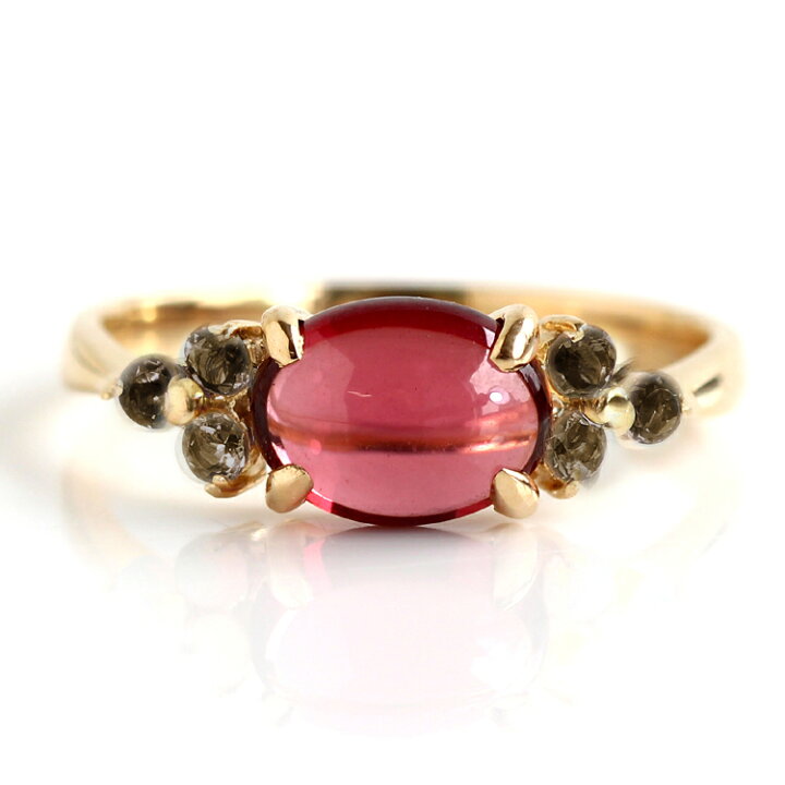 楽天市場】選べる脇石 ガーネット K18 カラーゴールド リング  