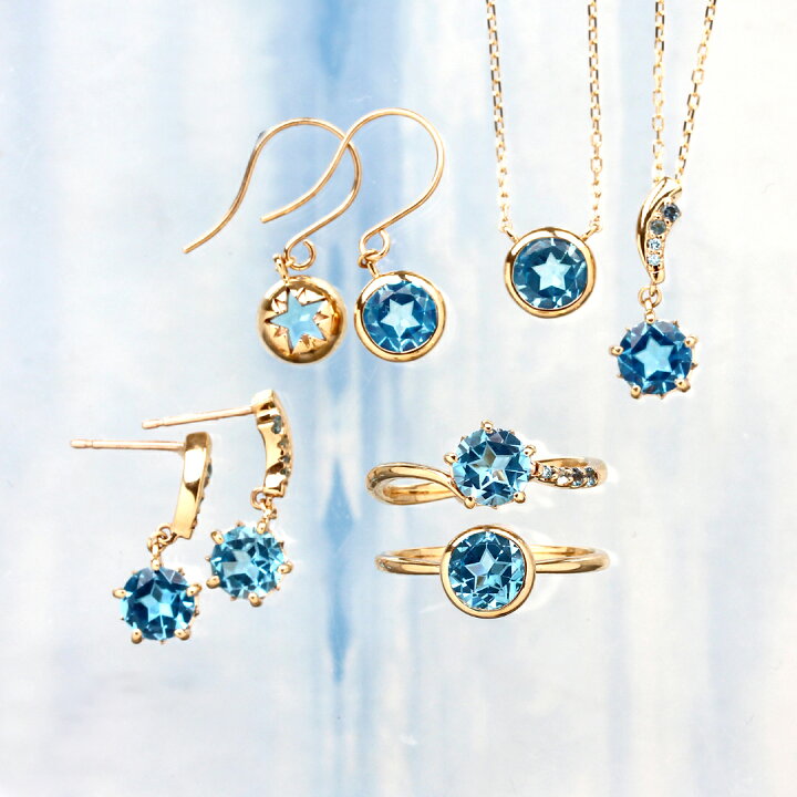 楽天市場】スターインカット スイスブルートパーズ ネックレス 18K K18 