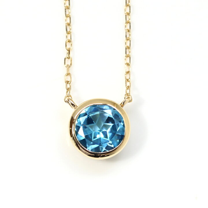 楽天市場】スターインカット スイスブルートパーズ ネックレス 18K K18 