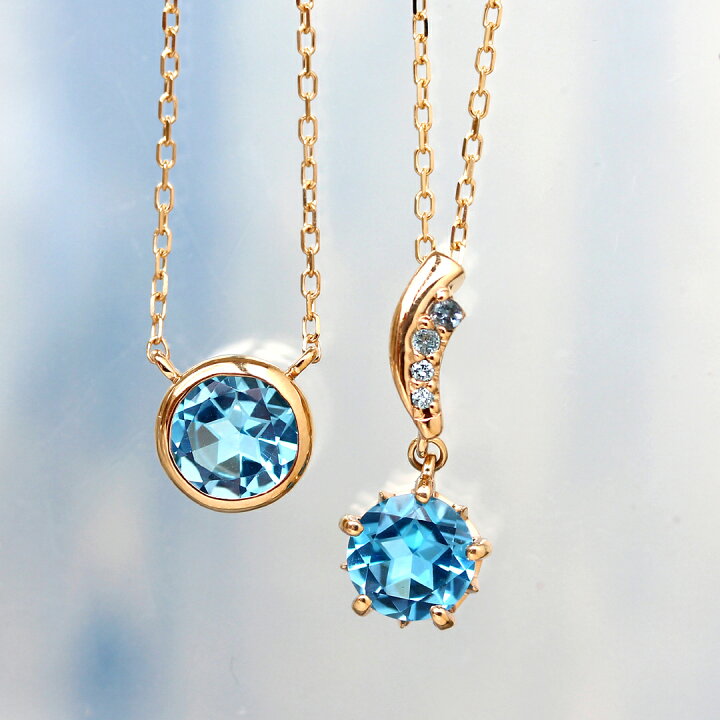 楽天市場】スターインカット スイスブルートパーズ ネックレス 18K K18 