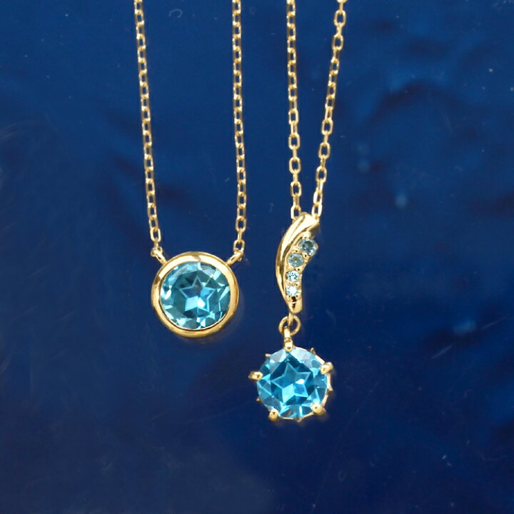 楽天市場】スターインカット スイスブルートパーズ ネックレス 18K K18  