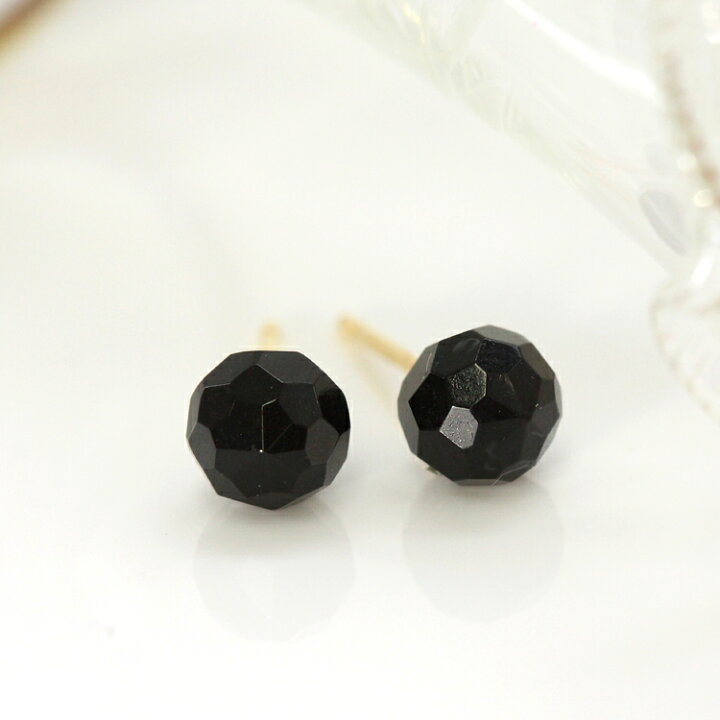 楽天市場】【3日以内出荷】ピアス 18K ブラックオニキス 18金  