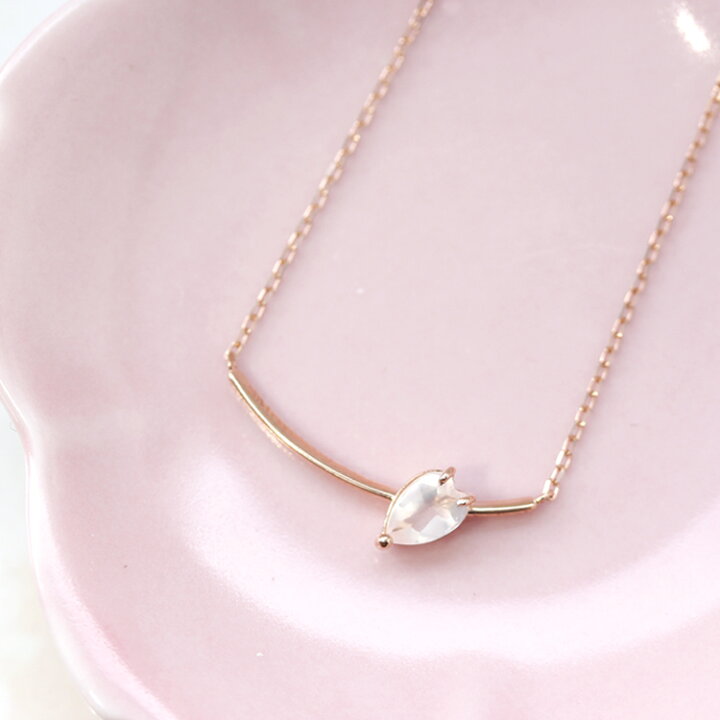 楽天市場】桜の花びらモチーフ ローズクォーツ K18 ピンクゴールド  