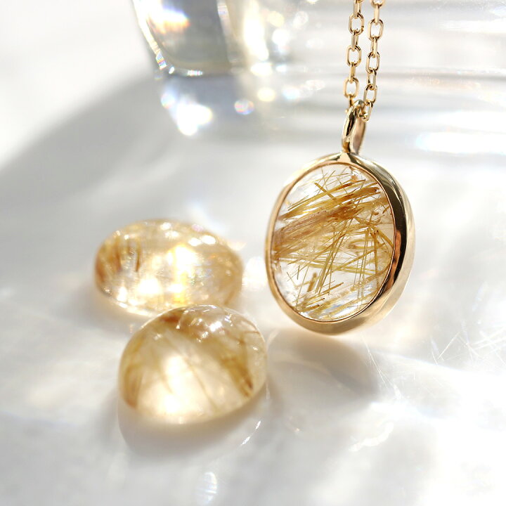 楽天市場】ルチルクォーツ K10イエローゴールドネックレス・シルフ  