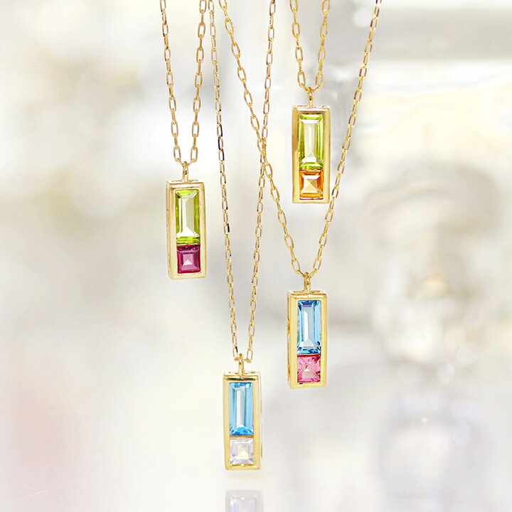 楽天市場】【3日以内出荷】 カラーストーン K10ゴールド ネックレス  