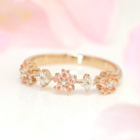 ローズクォーツ×ダイヤモンド×K18ピンクゴールドリング・パルフィオレン 「永遠に咲きつづける桜の花」