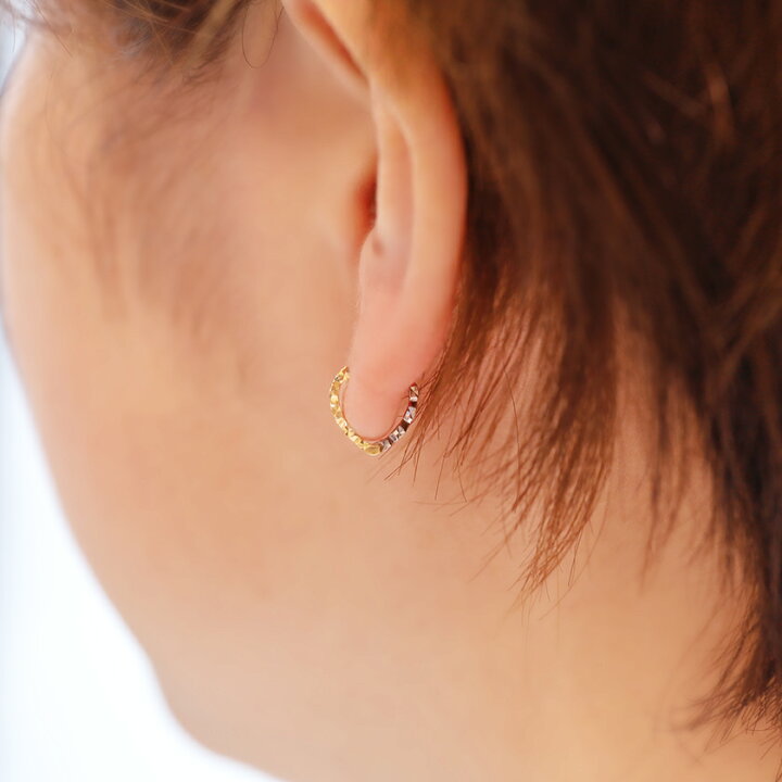 楽天市場】【3日以内出荷】K18 K10カラーゴールド フープピアス 