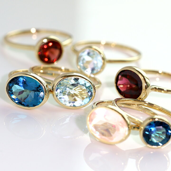 楽天市場】大粒 10×8ミリ スカイブルートパーズ K10ゴールド リング  