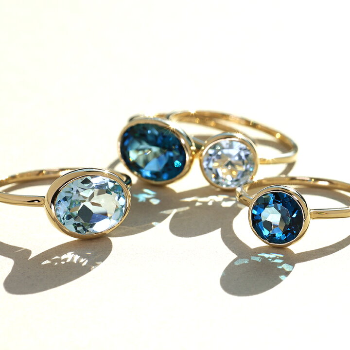 楽天市場】大粒 10×8ミリ スカイブルートパーズ K10ゴールド リング  