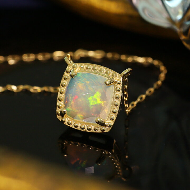 楽天市場】エチオピア産オパール K18 イエローゴールド ネックレス  