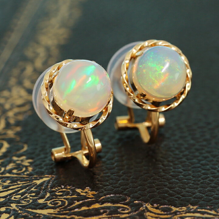 楽天市場】エチオピア産オパール 18K イヤリング レディース イエロー 