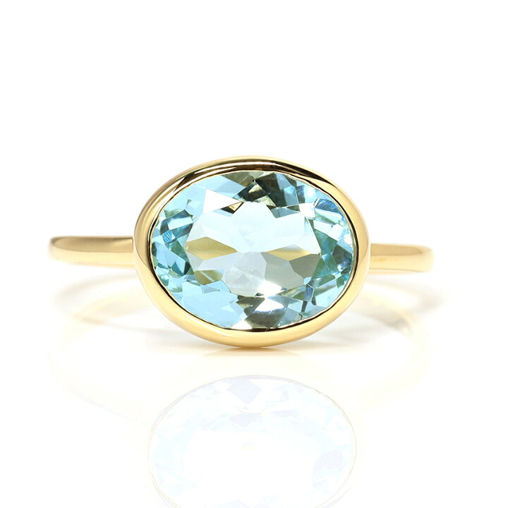 楽天市場】大粒 10×8ミリ スカイブルートパーズ K10ゴールド リング  