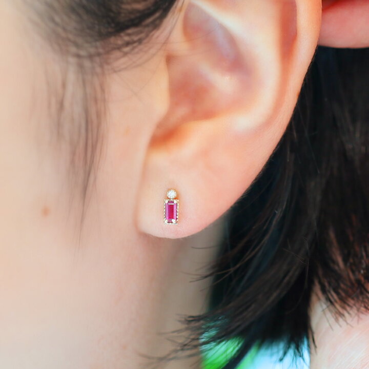楽天市場】ルビー K18ゴールドピアス・エファンナ 18金 18K 