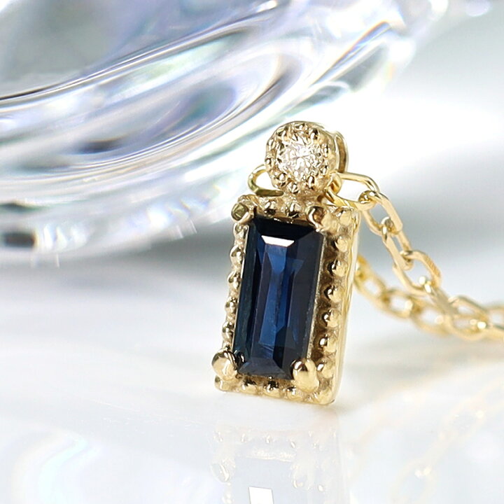 楽天市場】サファイア K18イエローゴールドネックレス・エファンナ 18  