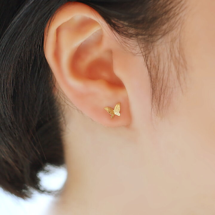 楽天市場】【3日以内出荷】軸太0.8mm 長さ12mm バタフライモチーフ K18 