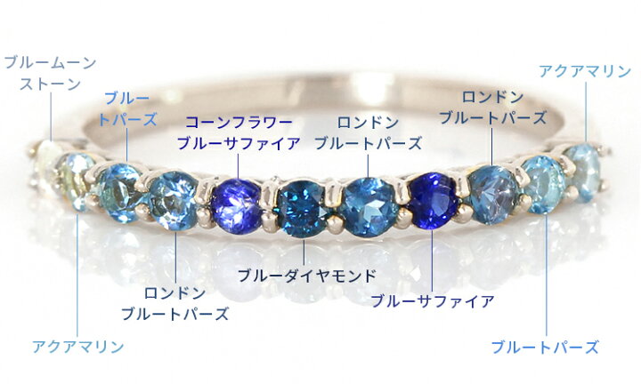楽天市場】青い宝石グラデーション ブルーダイヤモンド Pt900 ハーフ 