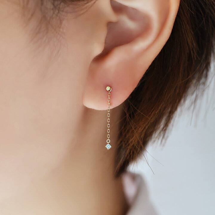 楽天市場】SIクラスファンシーカラーダイヤモンド 18K ゴールドピアス 