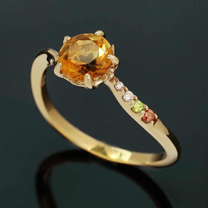 楽天市場】【数量限定】スターインカット シトリン リング 指輪 18K  