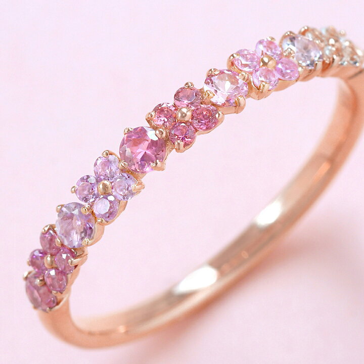 楽天市場】桜 マルチカラーストーン K10 カラーゴールド ハーフ  