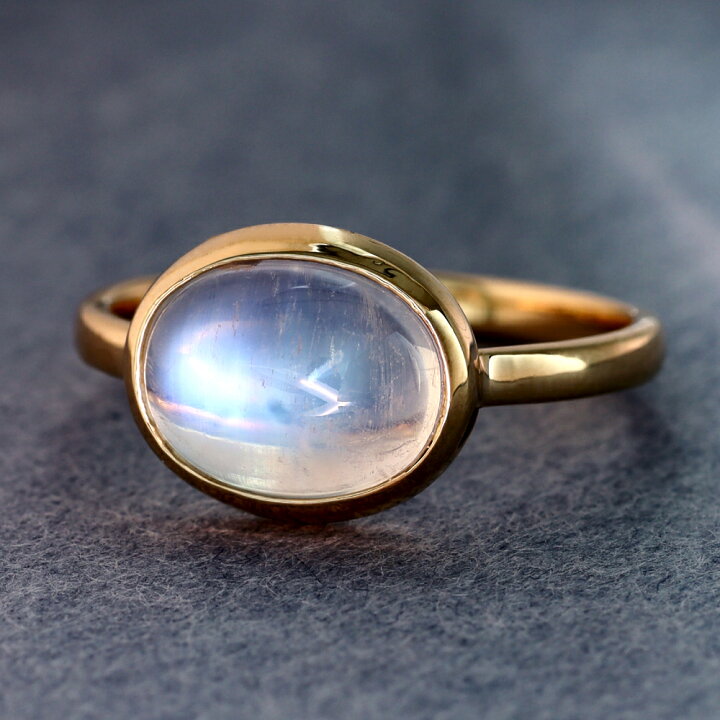 楽天市場】ロイヤルブルームーンストーン カボションカット 大粒リング  