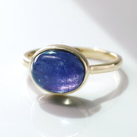 タンザナイト カボションカット 大粒リング「ハウ」10K 18K 10金 18金 K10 K18 イエローゴールド ホワイトゴールド 日本製