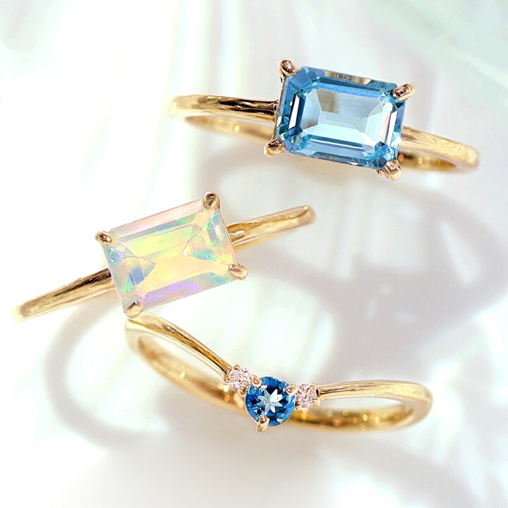 楽天市場】エチオピア産オパール K18 K10 カラーゴールド リング  