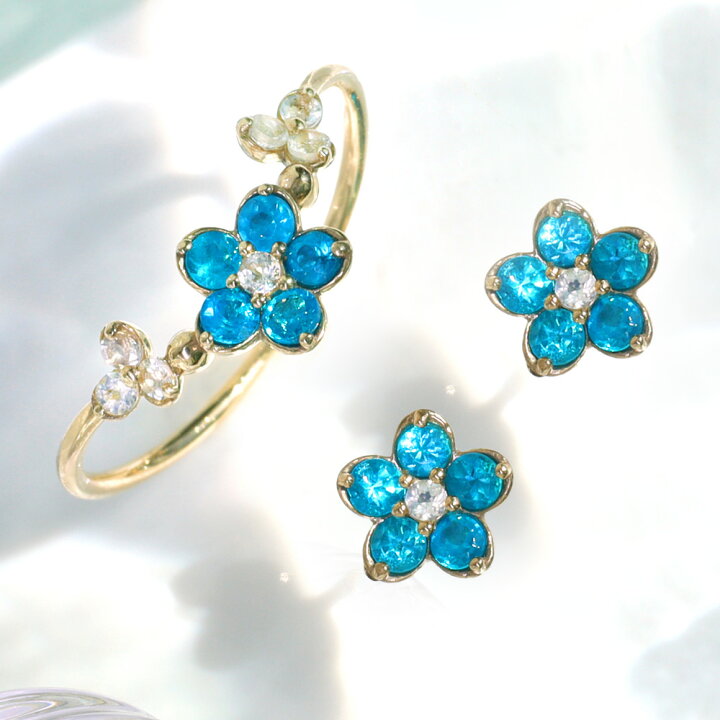 楽天市場】【3日以内出荷】【片耳】ネモフィラ ピアス 10K 18K 