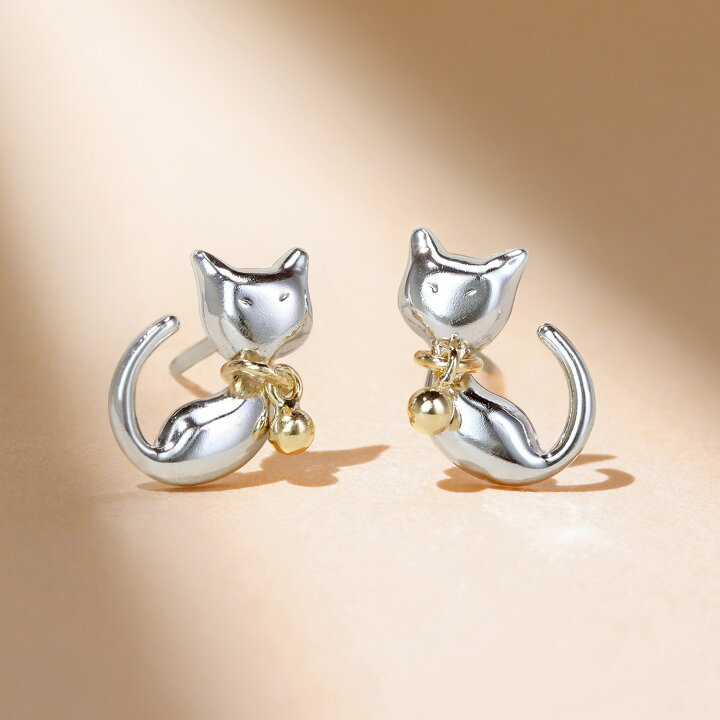 楽天市場】【3日以内出荷】猫モチーフ K18 K14 バイカラーゴールド  