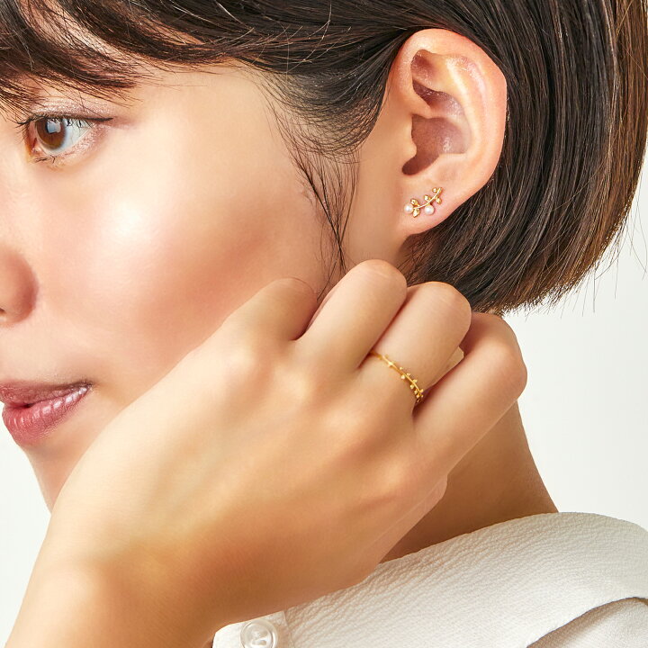 楽天市場】ボタニカルモチーフ K18 K10 ゴールド リング・ボタニア 
