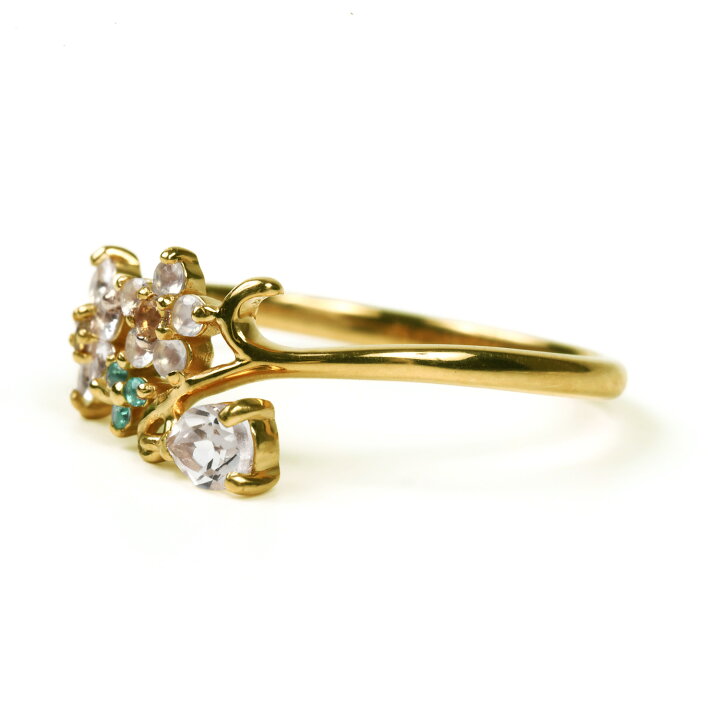 楽天市場】【白椿】椿の花 モチーフ マルチカラージュエル リング  