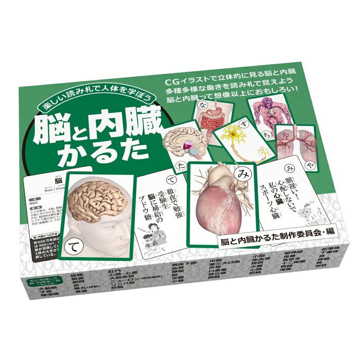 楽天市場 アウトレット25 Off かるた カルタ 脳と内臓かるた 読み上げアプリ付 カード ゲーム 名称 名前 絵札 読み札 脳 内臓 イラスト 心臓 神経 解説 送料無料 キャンペーン 割引前価格1980円 筋肉家