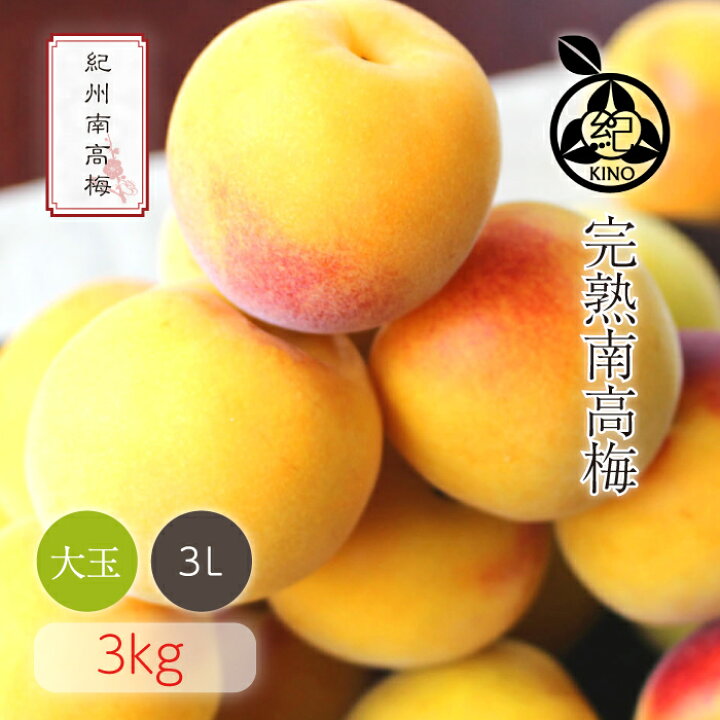 楽天市場】完熟 南高梅 梅干し用 送料無料 【本場紀州産】【 3L サイズ 