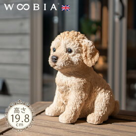 ちょこんと座るわんこ《仔犬 プードル (19.8cm)》〔 WOOBIA ウービア ガーデニング 犬 置物 子犬 トイプードル おしゃれ ガーデン雑貨 動物 ガーデニング雑貨 かわいい 可愛い リアル ナチュラル 庭 玄関 屋外 オブジェ アニマル ウェルカム エクステリア インテリア 〕