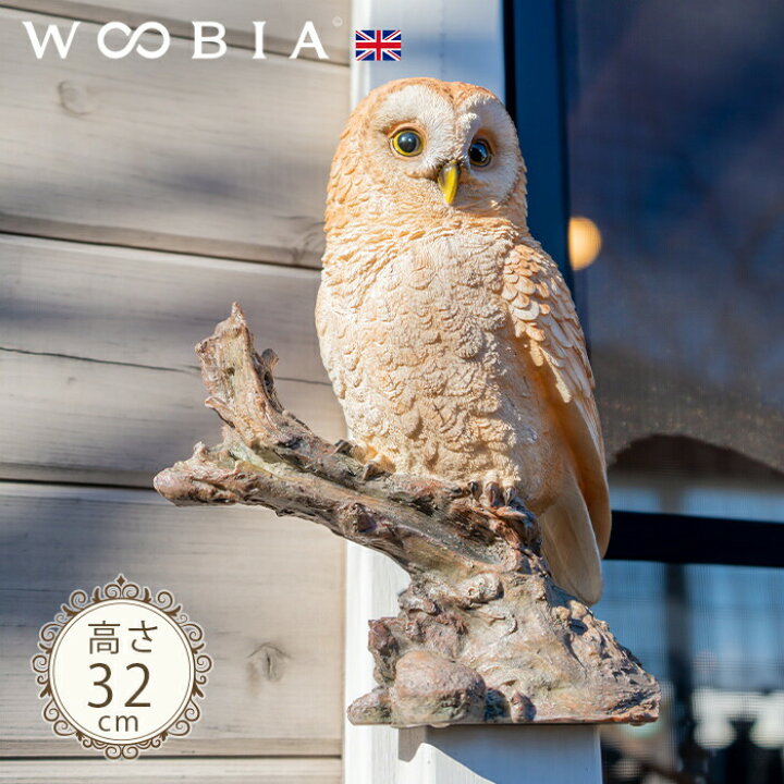 楽天市場】木に留まるフクロウ《 茶梟 (32cm)》〔 WOOBIA ウービア 